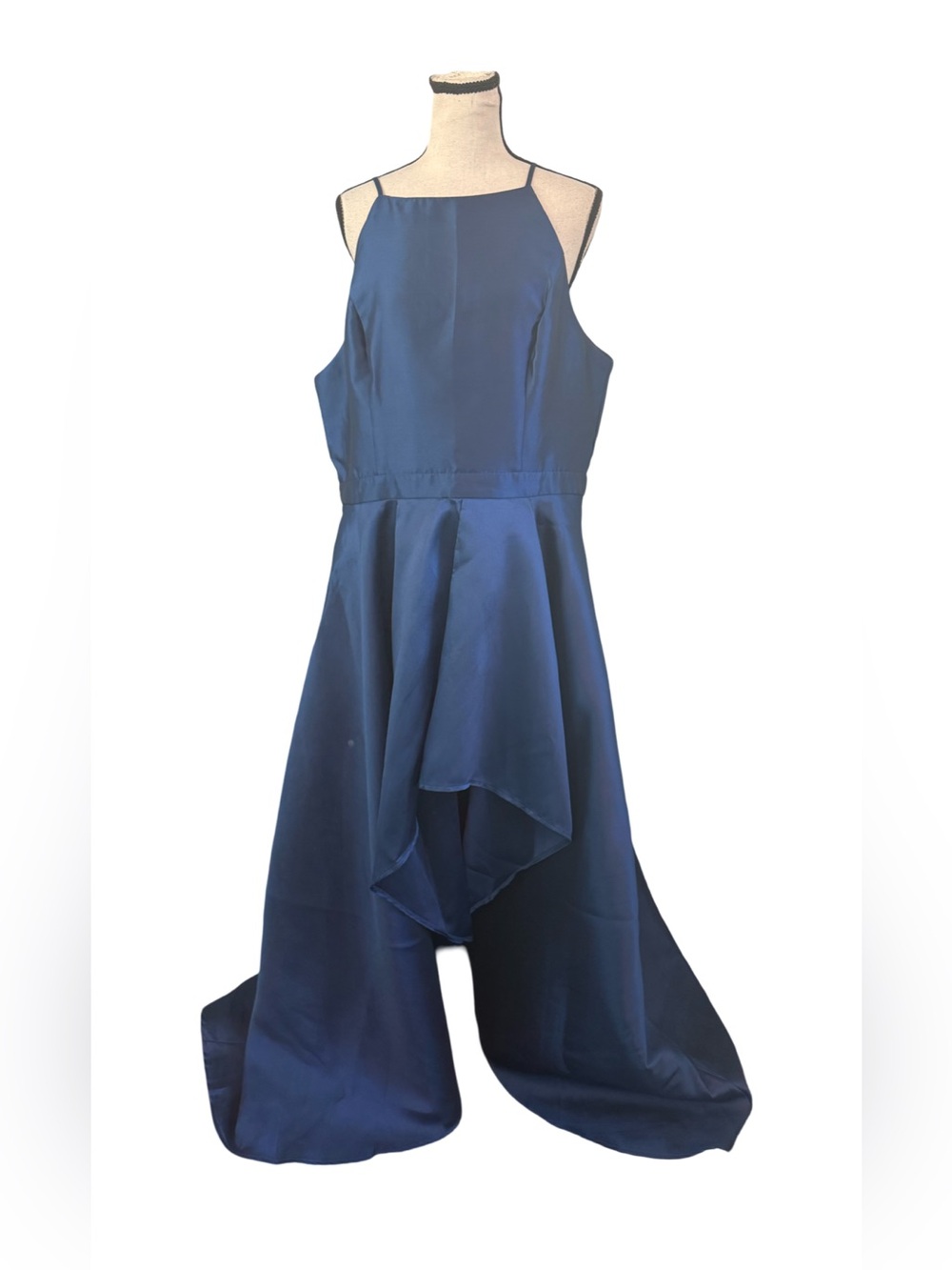 Fashion Nova Royal Blue High Low Formal Gown Maxi Dress NWT Plus 1X Train